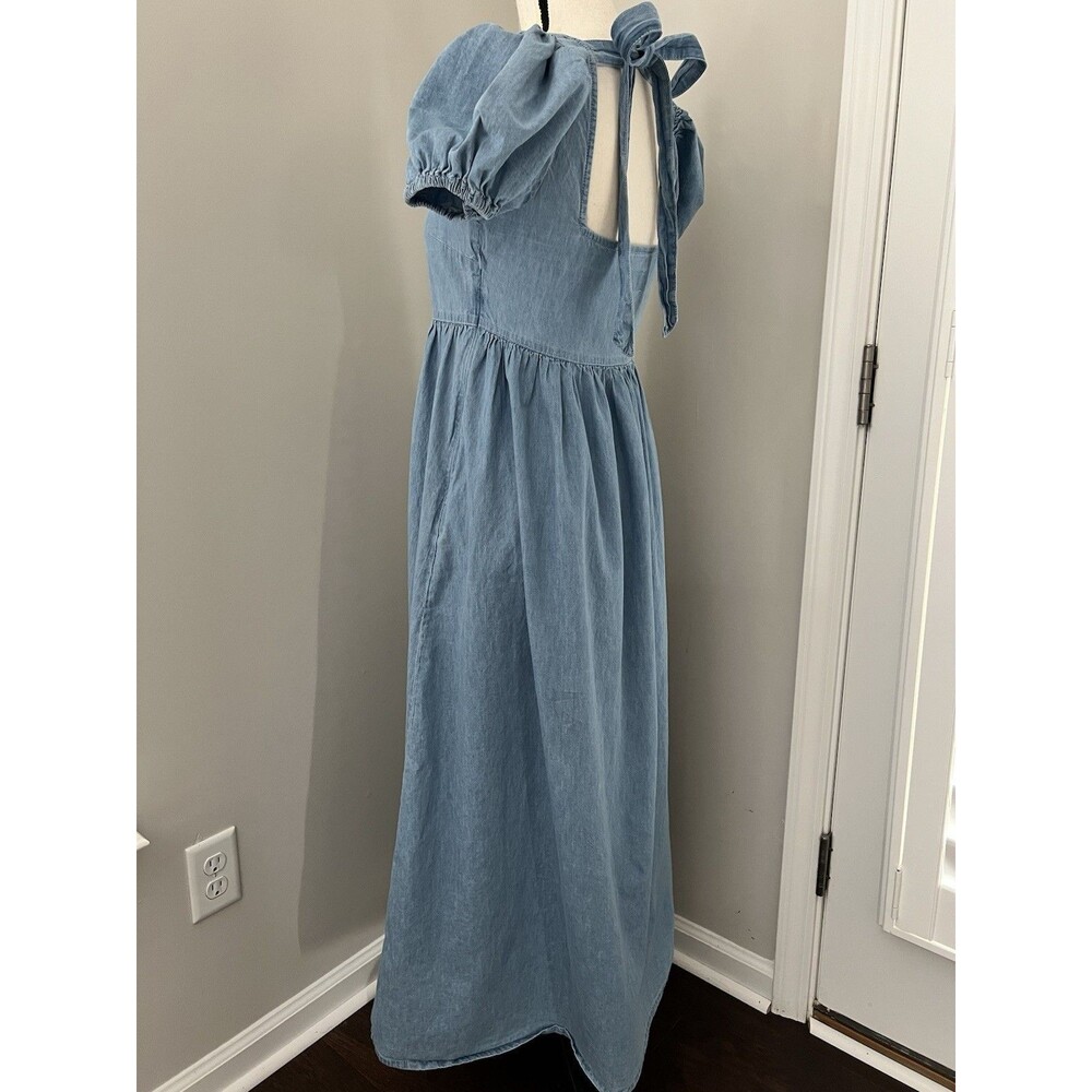 ASOS Soft Denim Babydoll Midi Dress Cotton Size 4 EUC - Picture 8 of 10